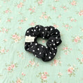 White Polka Dot Black Hair Tie｜白色波点黑色发圈