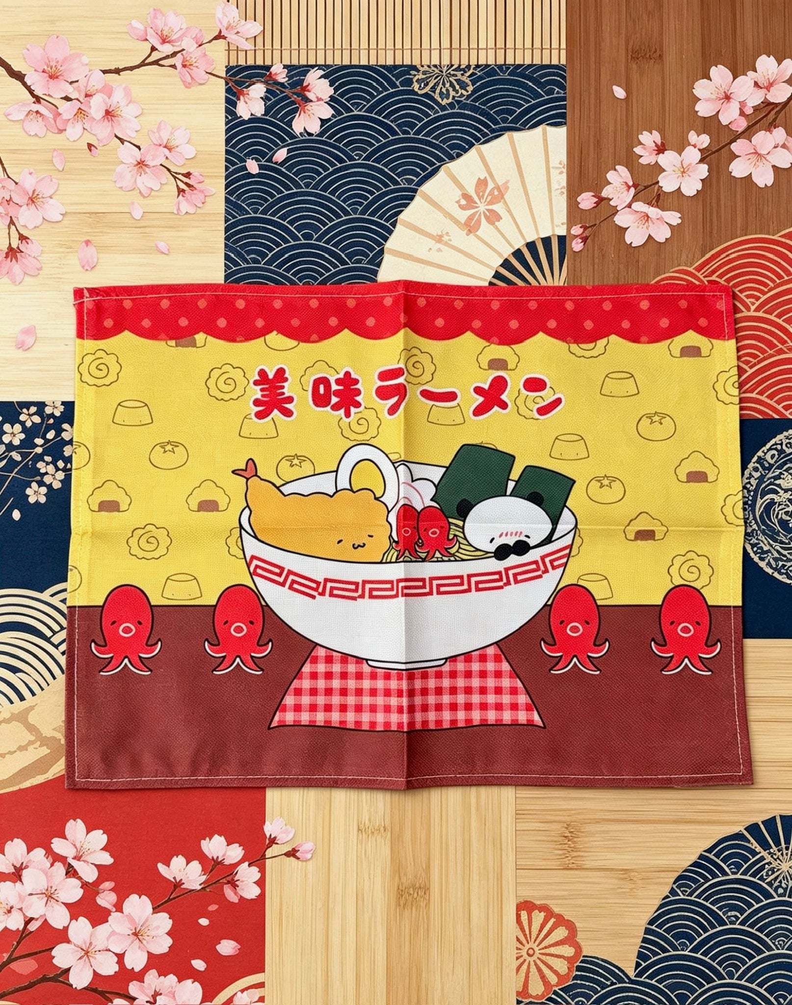 Panda & Tempura Ramen Mat｜熊猫和天妇罗拉面桌垫