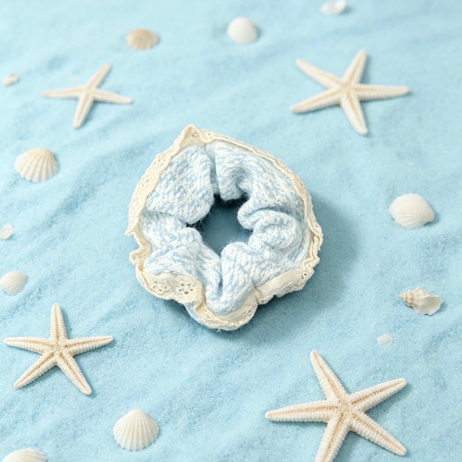 Blue Thick Fabric Hair Tie｜蓝色厚面料发圈