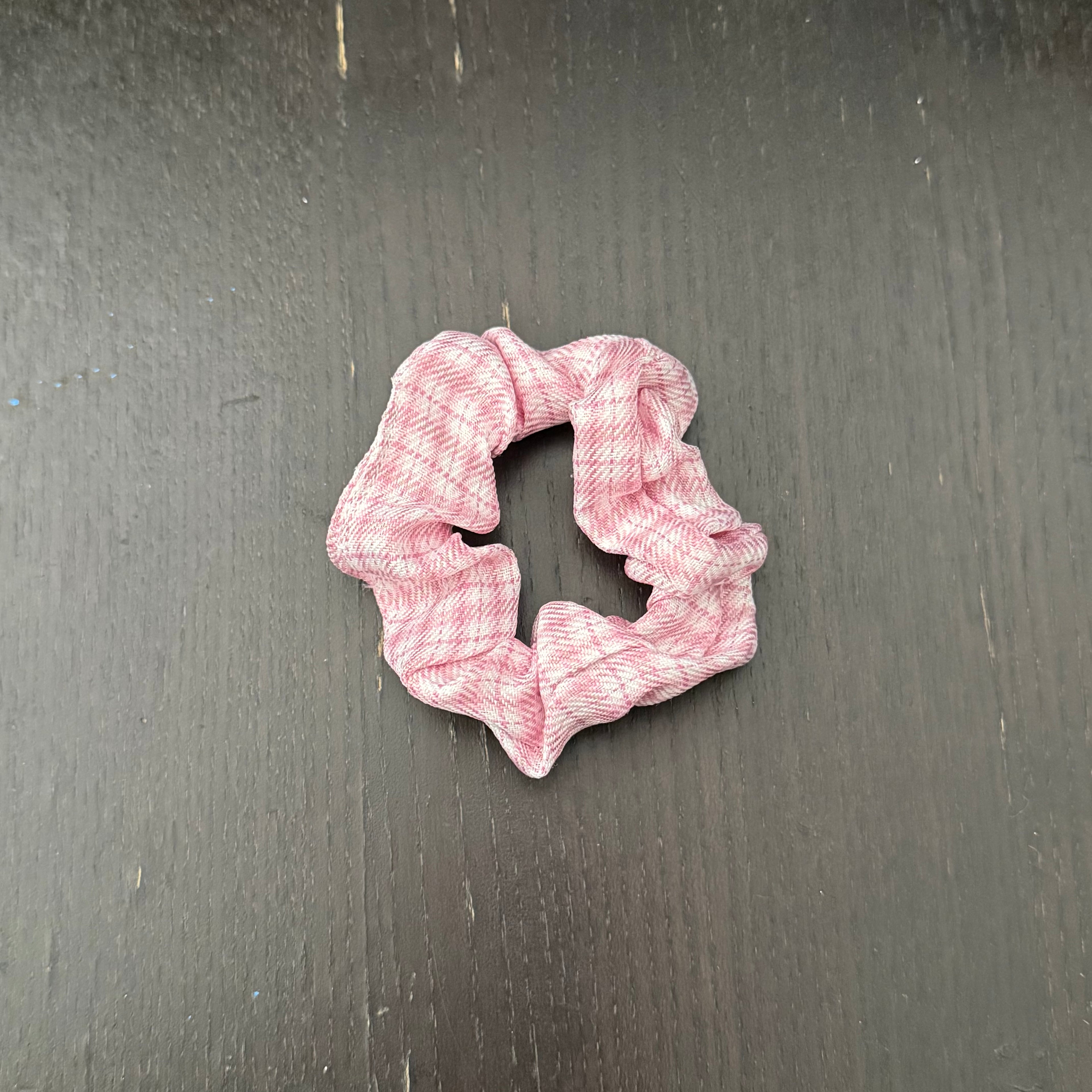 Pink Plaid Hair Tie｜粉红格子发圈
