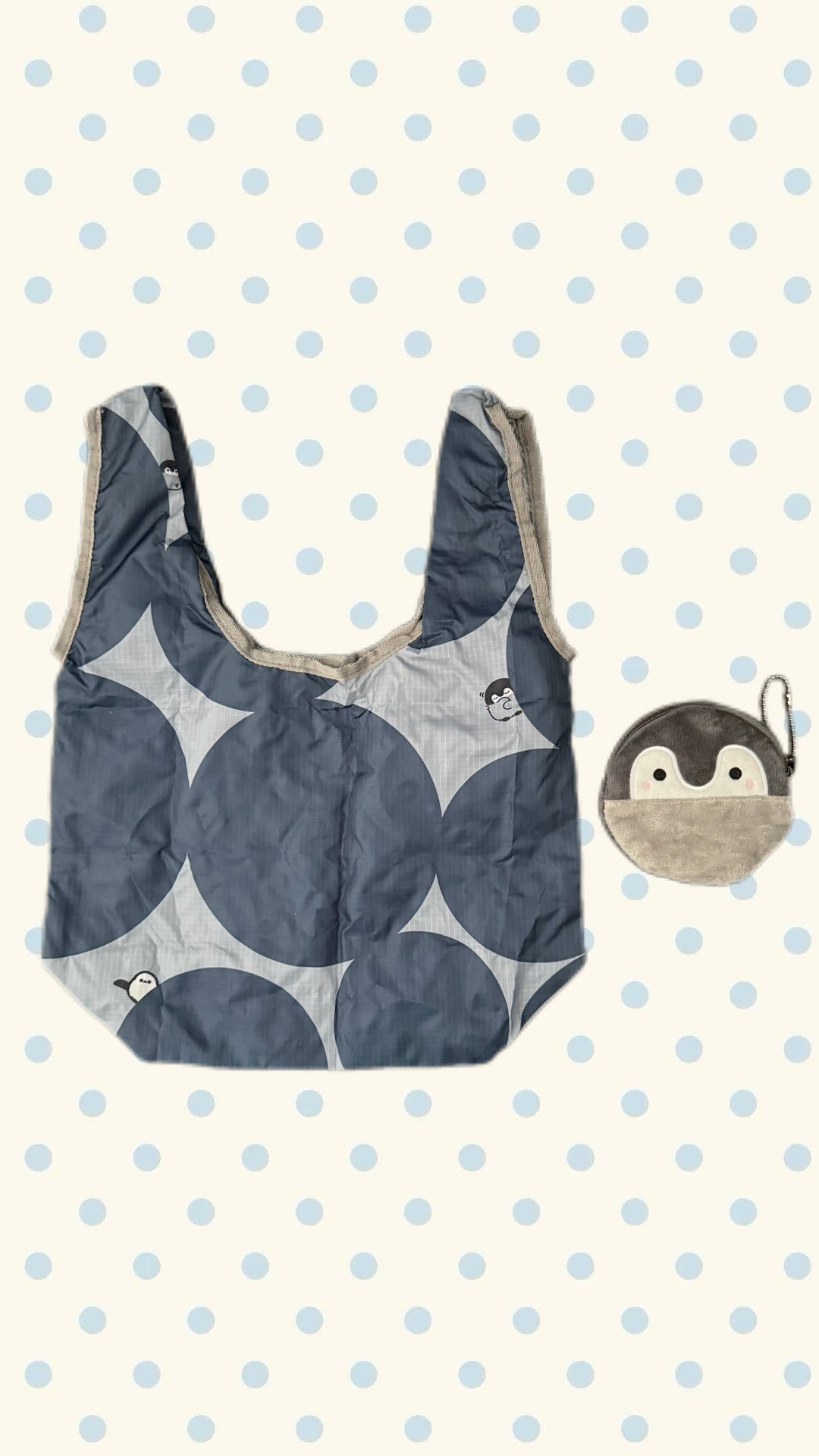 Blue Penguin Foldable Shopping Bag｜企鹅蓝色便携购物袋