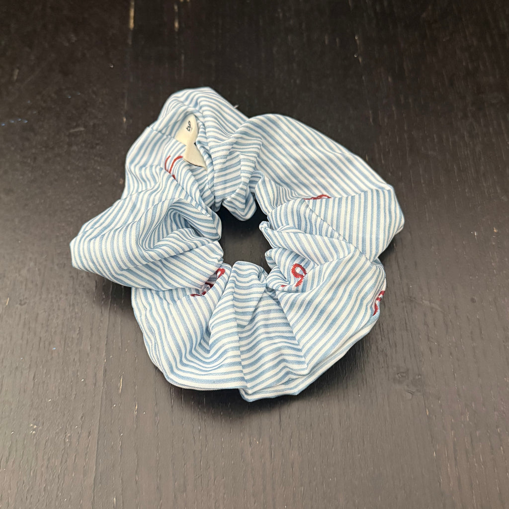 Red Bows Blue Striped Hair Tie｜红色蝴蝶结蓝色条纹发圈