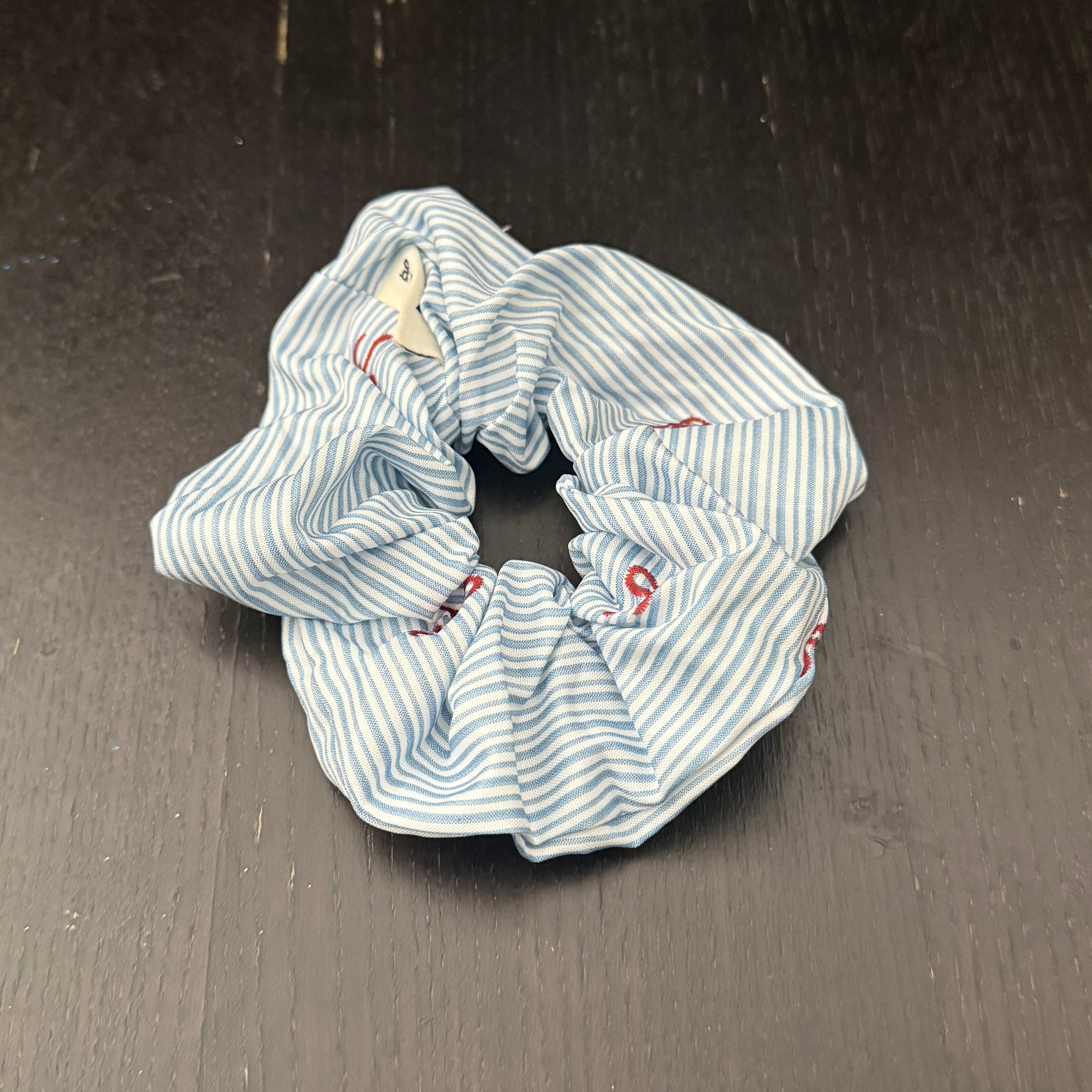 Red Bows Blue Striped Hair Tie｜红色蝴蝶结蓝色条纹发圈