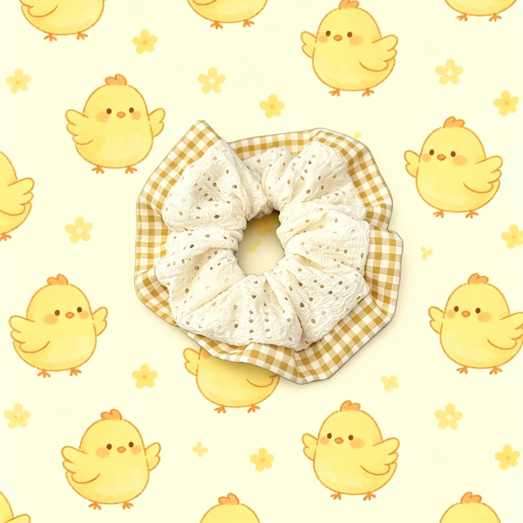 Yellow Plaid Hair Tie｜黄色格子发圈