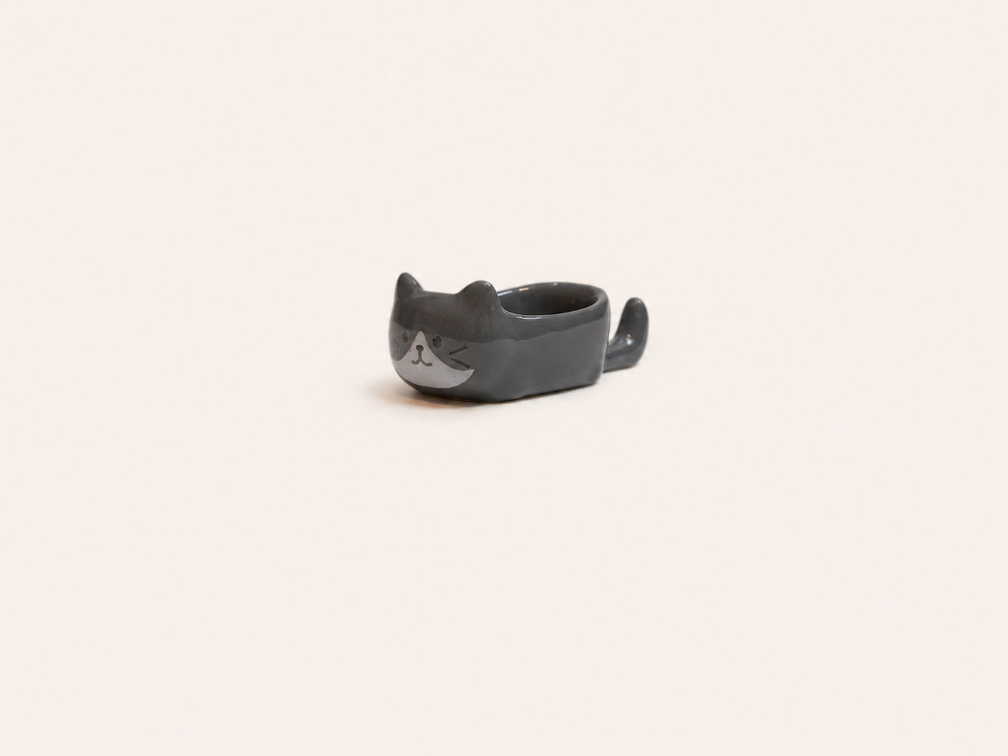 Grey Cat Sauce Dish｜灰色小猫酱料碟