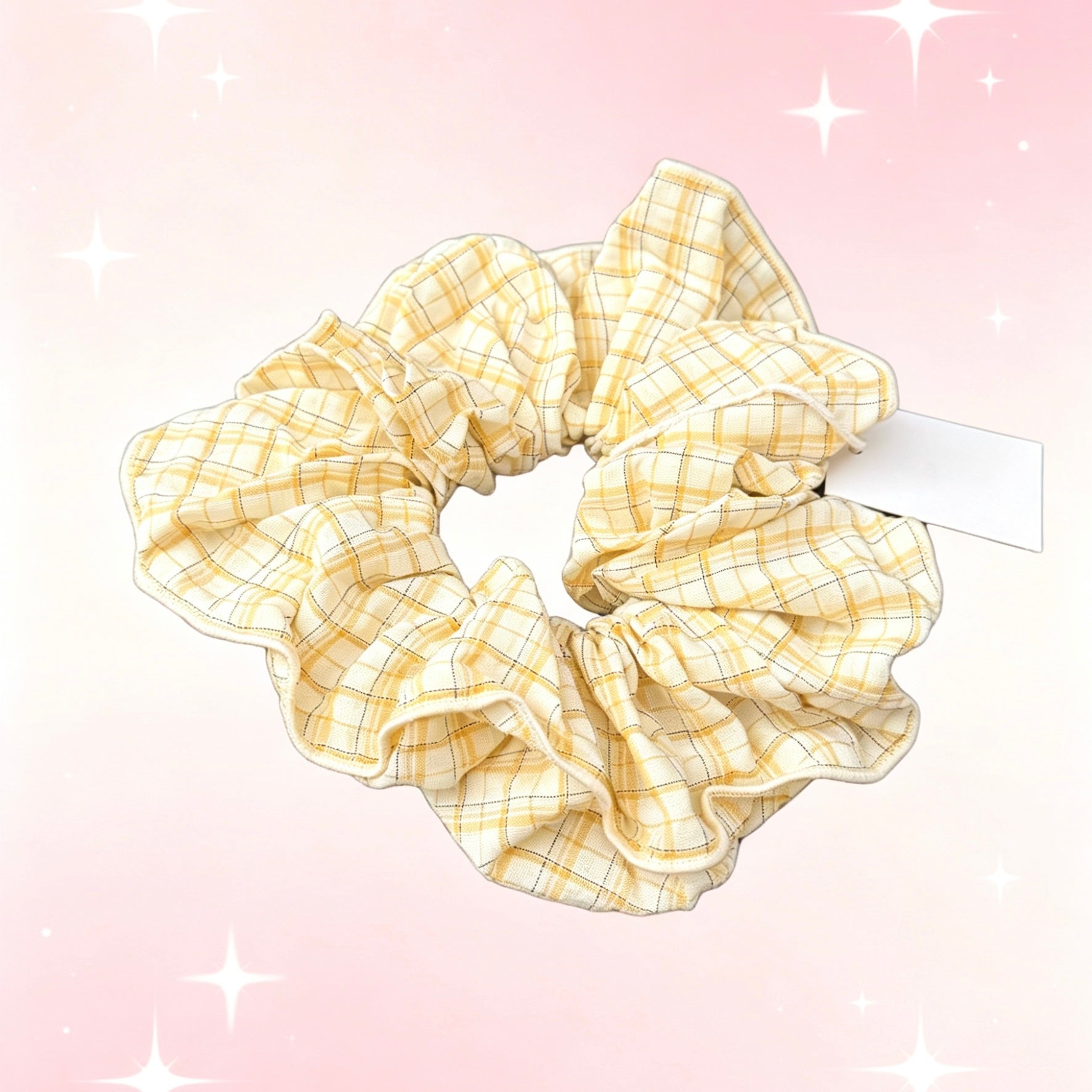 Yellow Plaid Hair Tie｜黄色格纹发圈