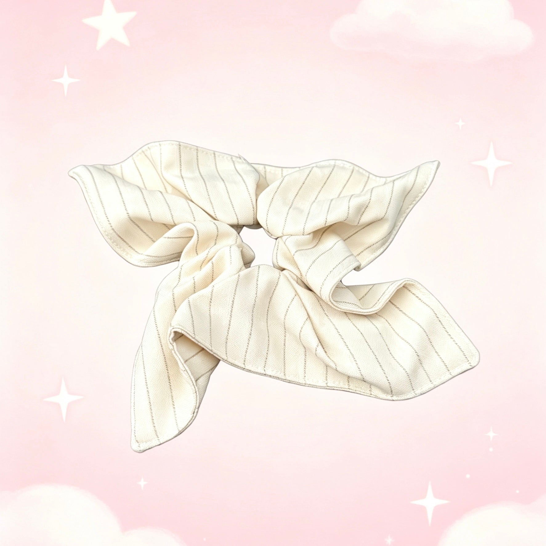 Striped White Hair Tie｜白色条纹发圈