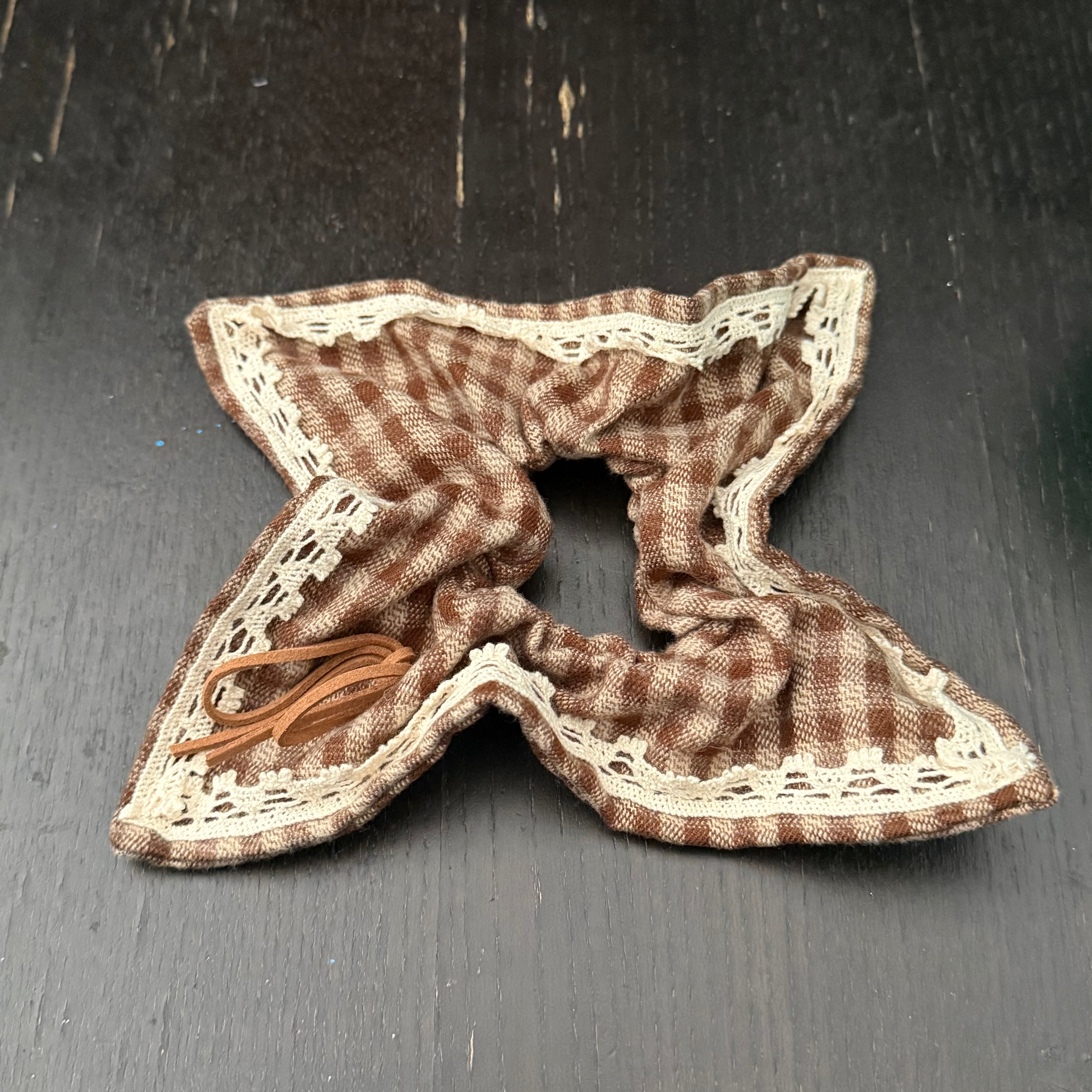 Brown Plaid Hair Tie｜棕色格子发圈