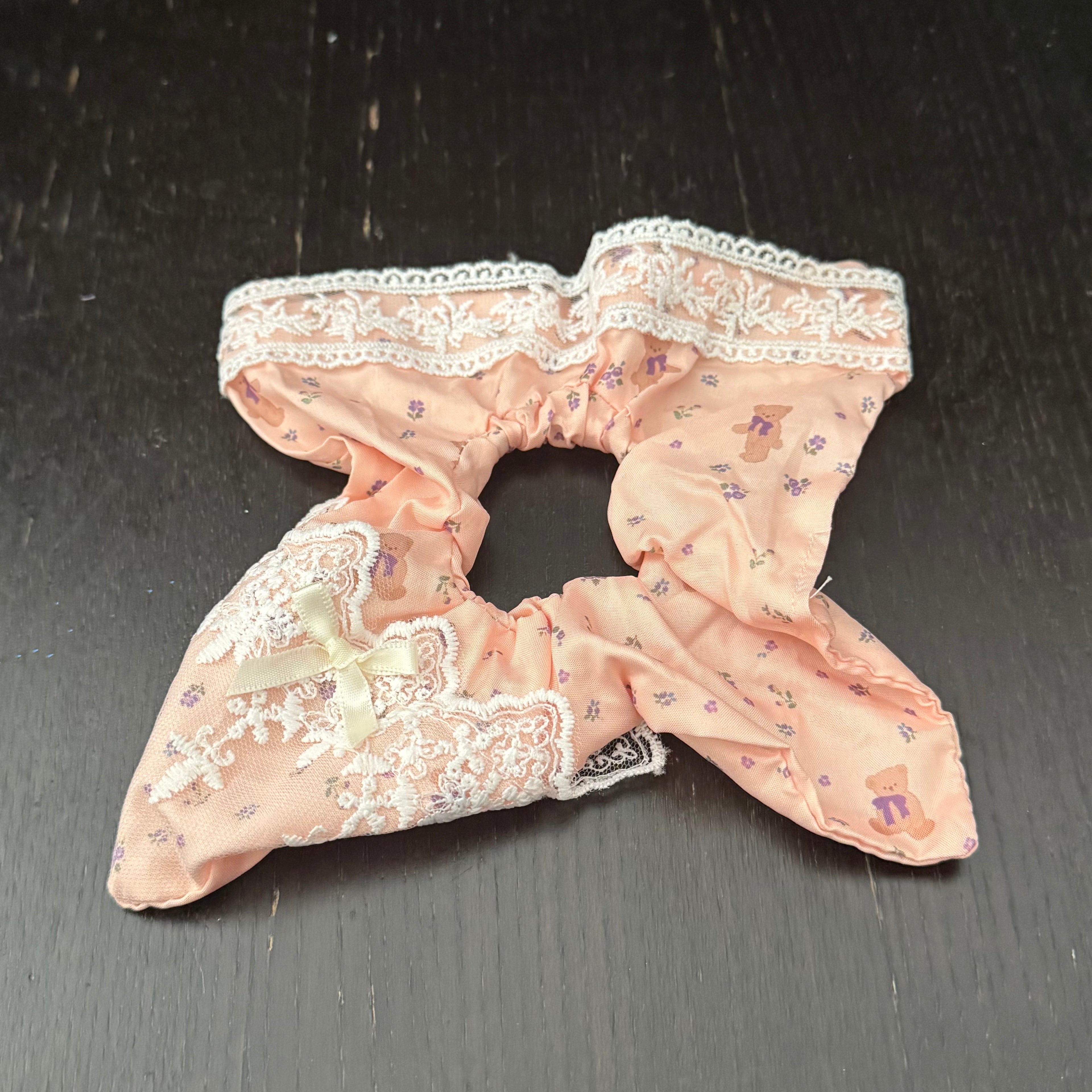 Peach Pink Bear Hair Tie｜橘粉色小熊发圈
