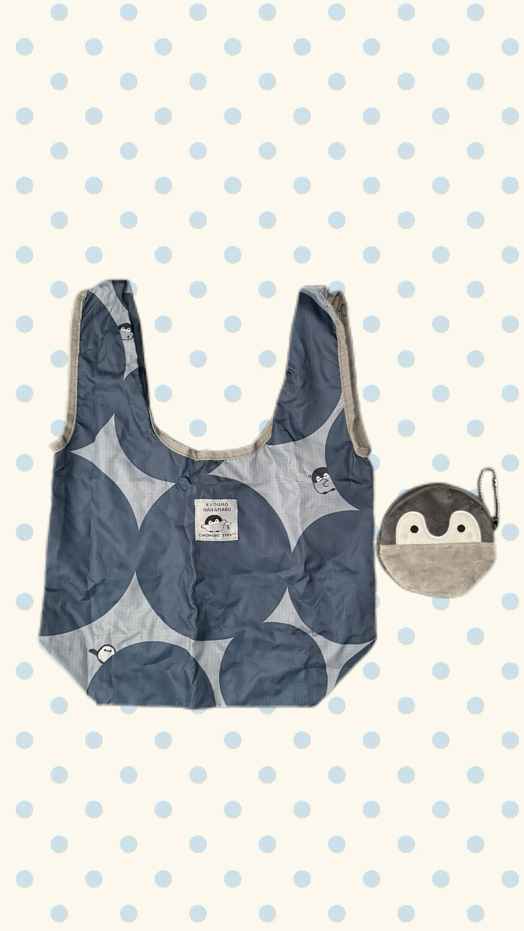 Blue Penguin Foldable Shopping Bag｜企鹅蓝色便携购物袋