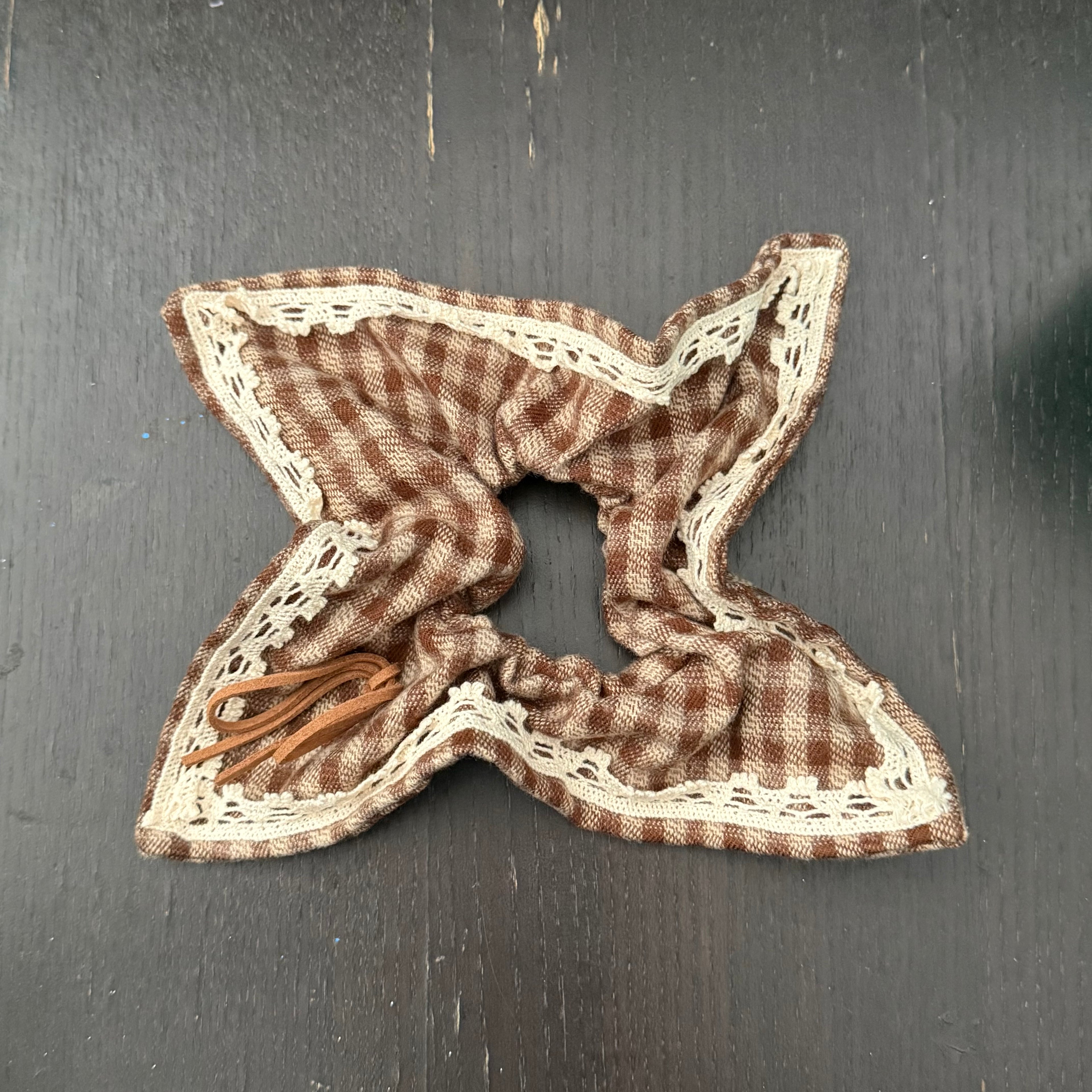 Brown Plaid Hair Tie｜棕色格子发圈