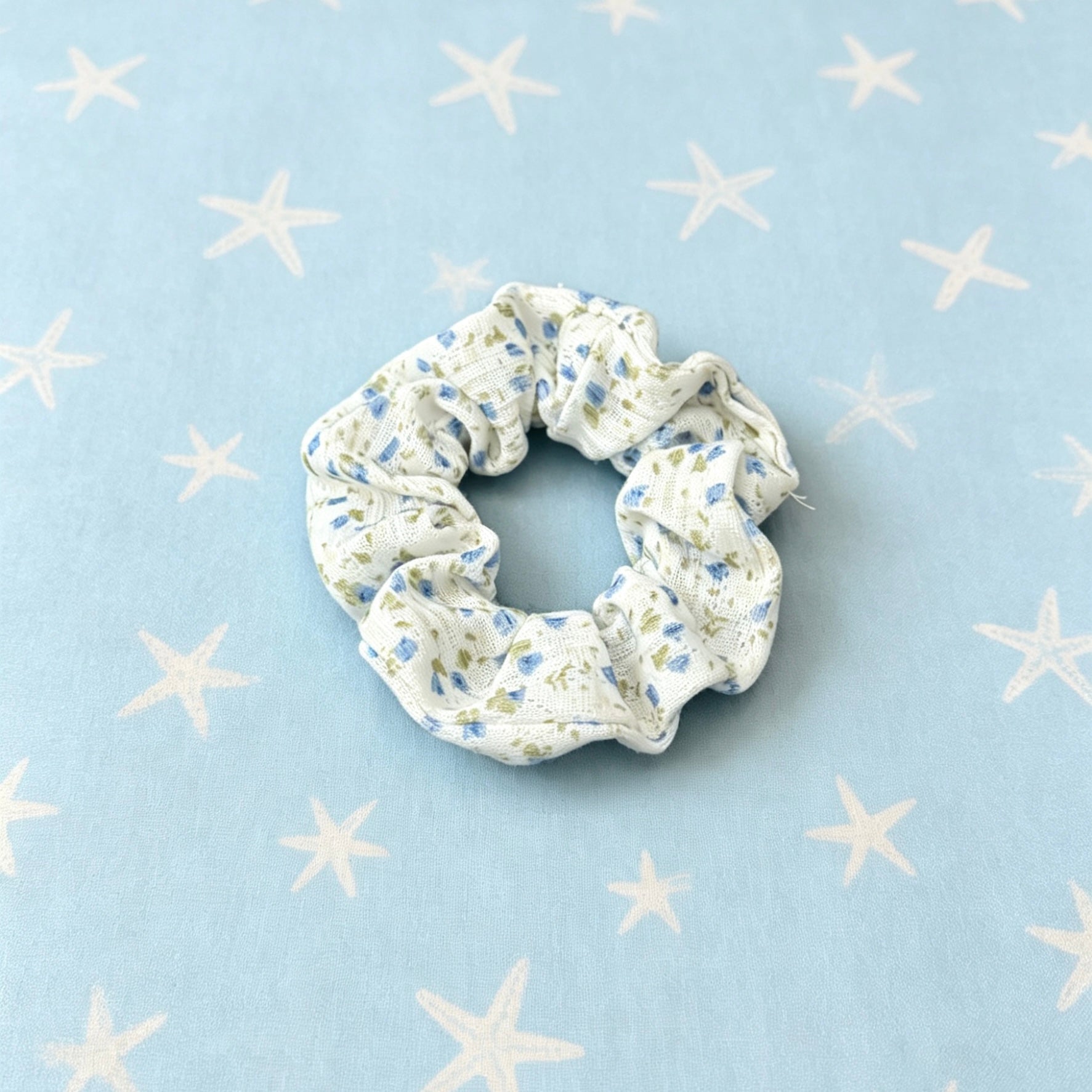 Blue Floral Hair Tie｜蓝色碎花发圈