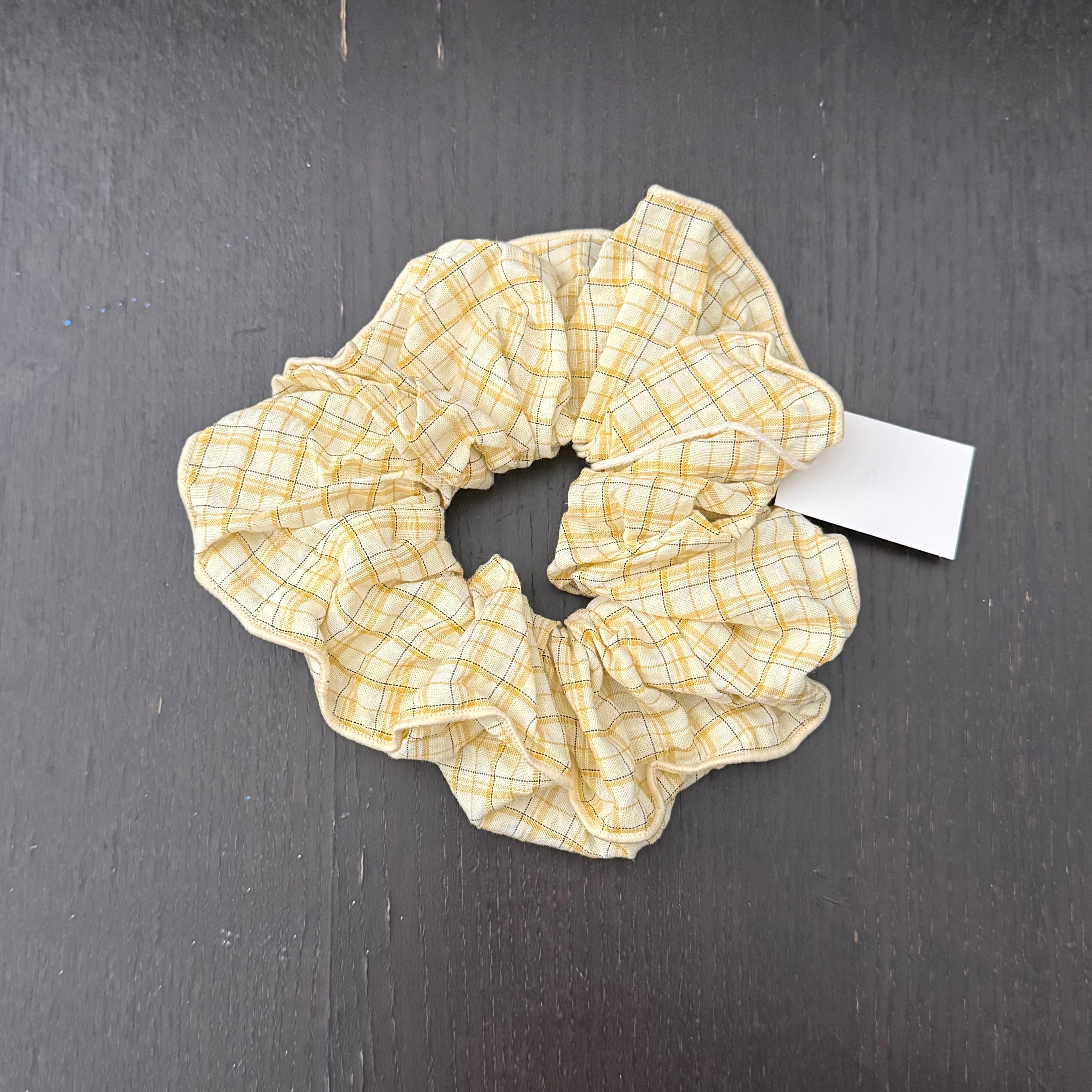 Yellow Plaid Hair Tie｜黄色格纹发圈