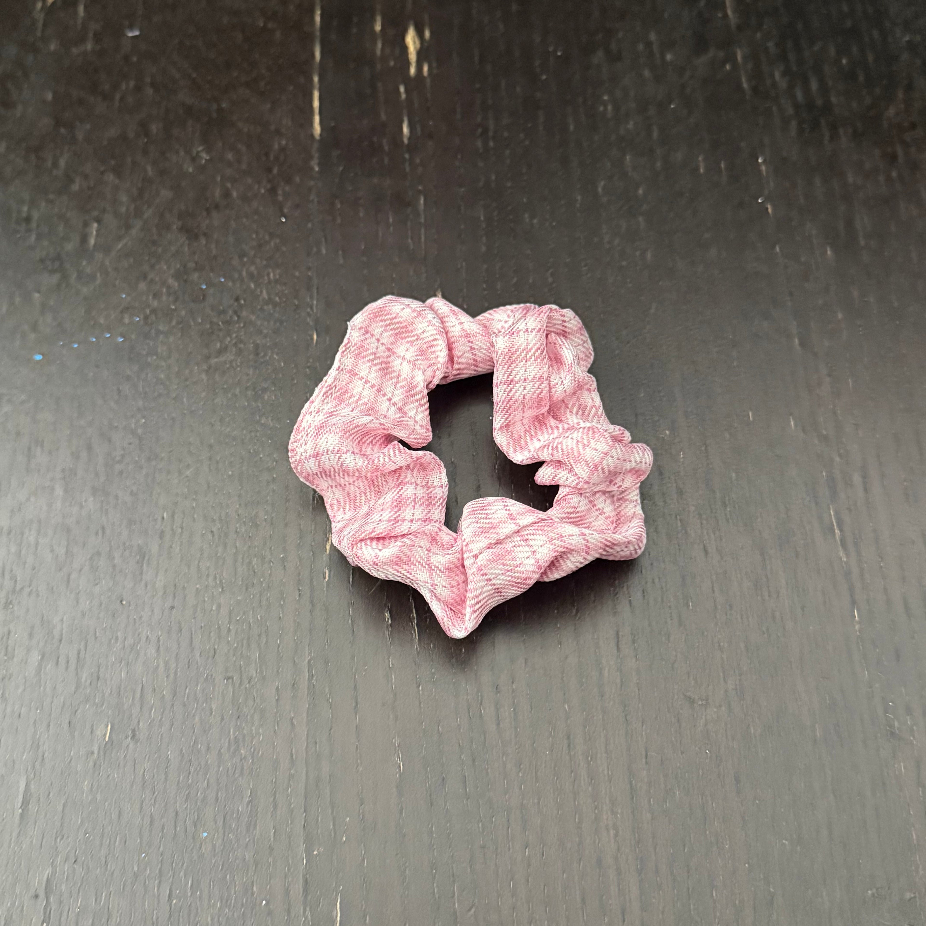 Pink Plaid Hair Tie｜粉红格子发圈