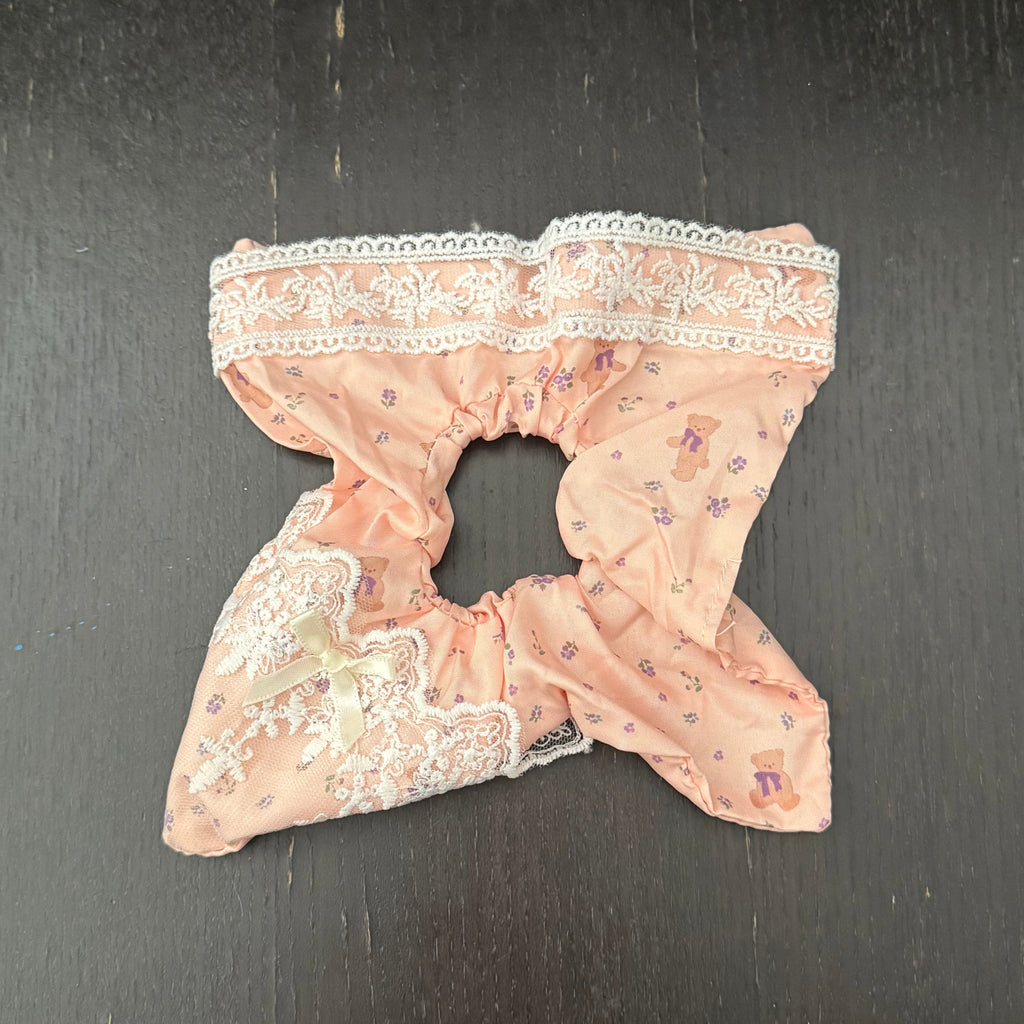 Peach Pink Bear Hair Tie｜橘粉色小熊发圈