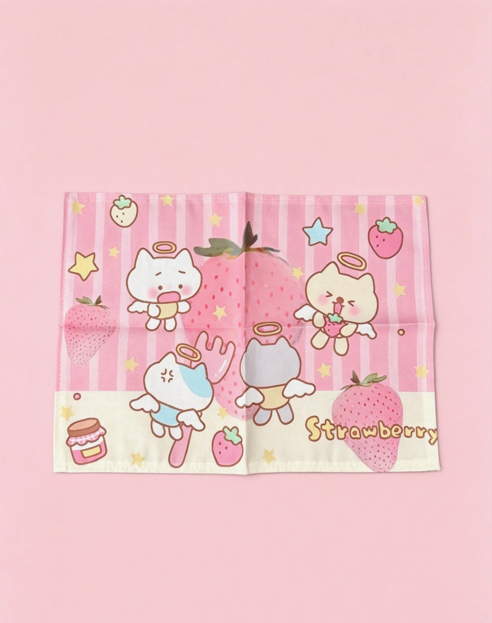 Cat Angles and Strawberry Mat｜小猫天使和草莓桌垫