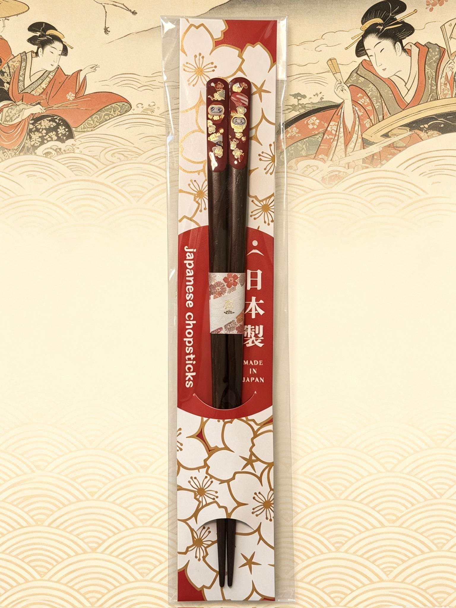 Japan Sakura Daruma Pattern Chopsticks｜日本制达摩筷子