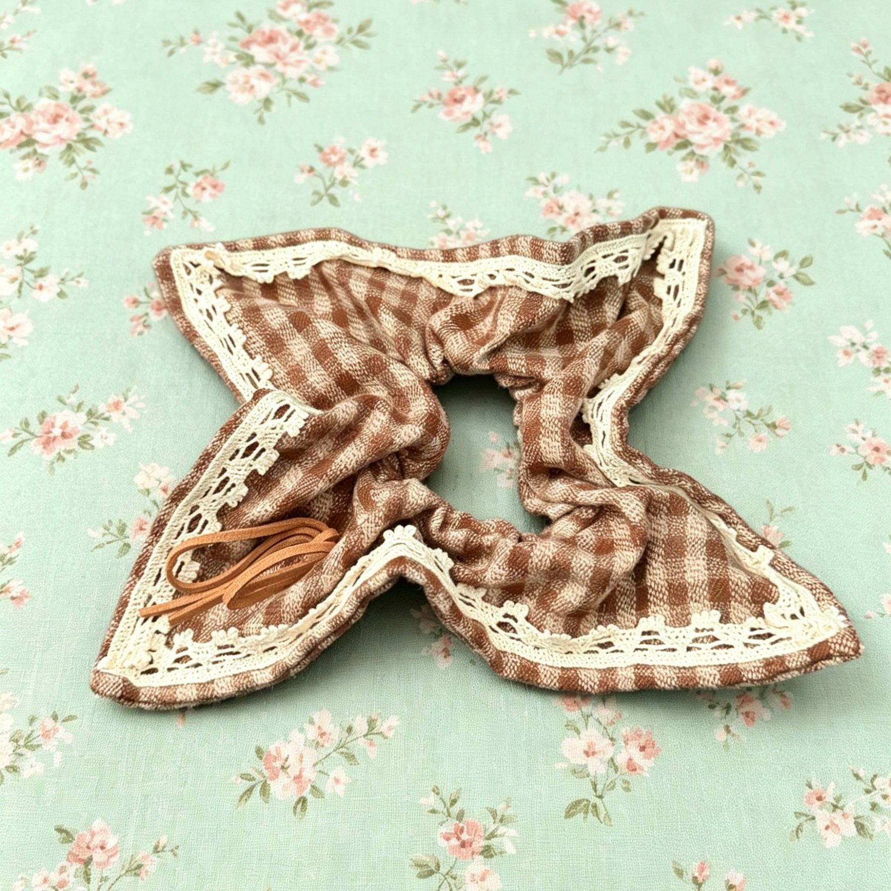 Brown Plaid Hair Tie｜棕色格子发圈