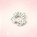 Black Polka Dot White Hair Tie｜黑色波点白色发圈