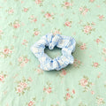 Blue and White Plaid Hair Tie｜蓝白格子发圈