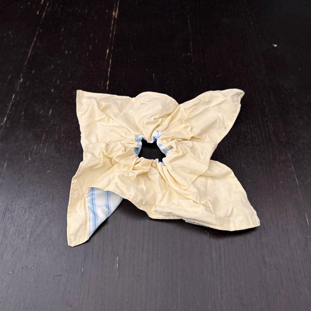 Yellow & Blue Plaid Reversible Hair Tie｜黄色蓝色格子双面发圈