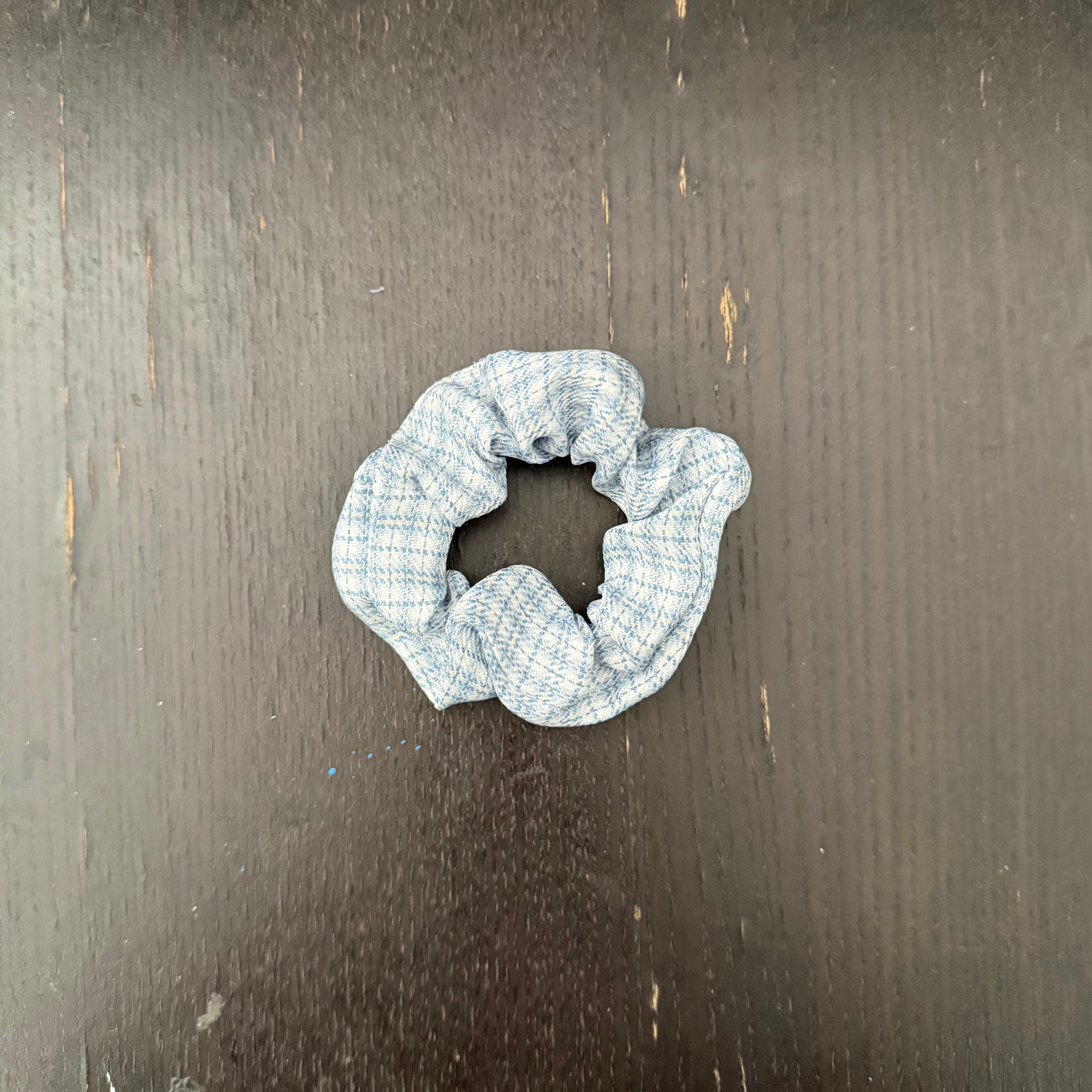 Blue Plaid Hair Tie｜蓝色格子发圈