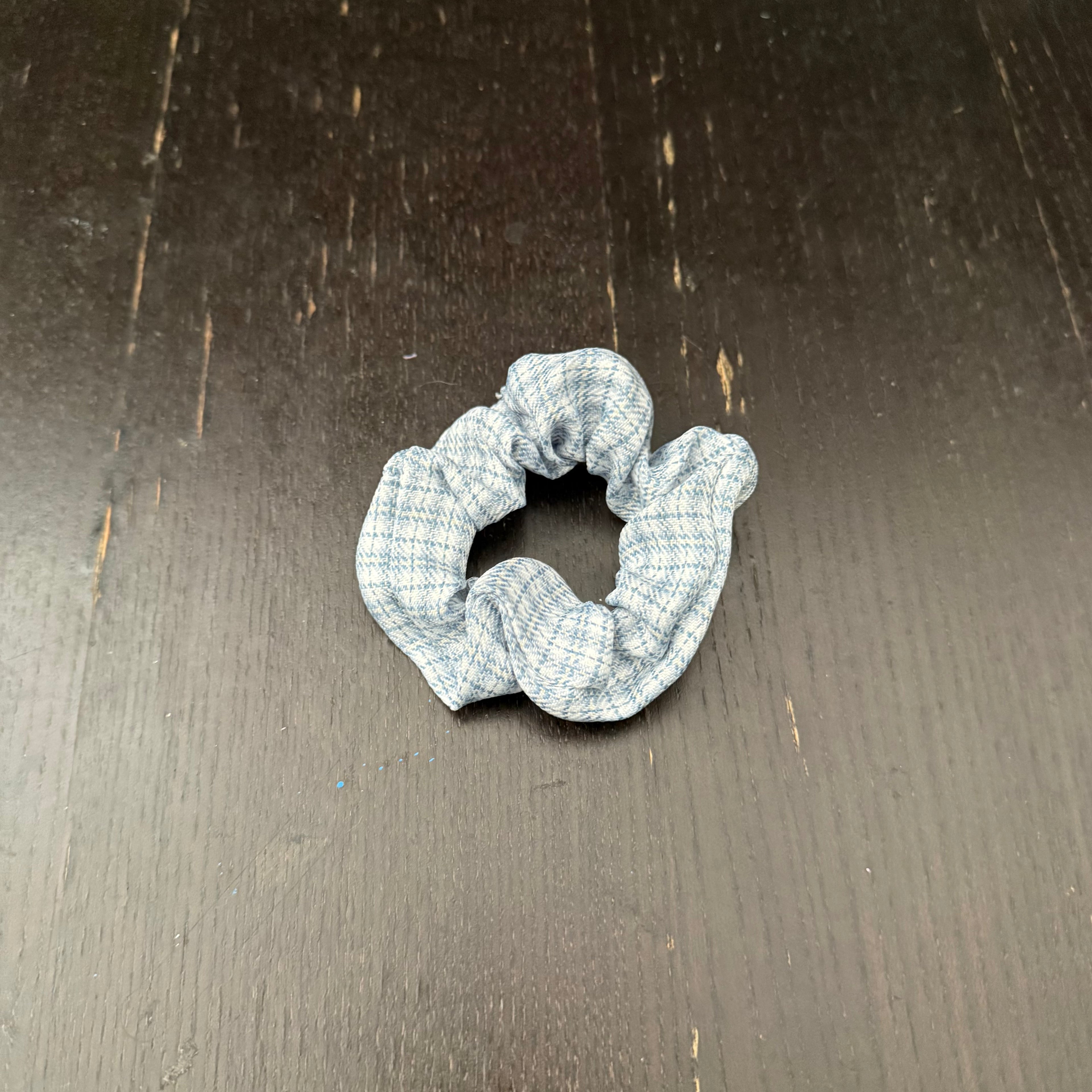 Blue Plaid Hair Tie｜蓝色格子发圈