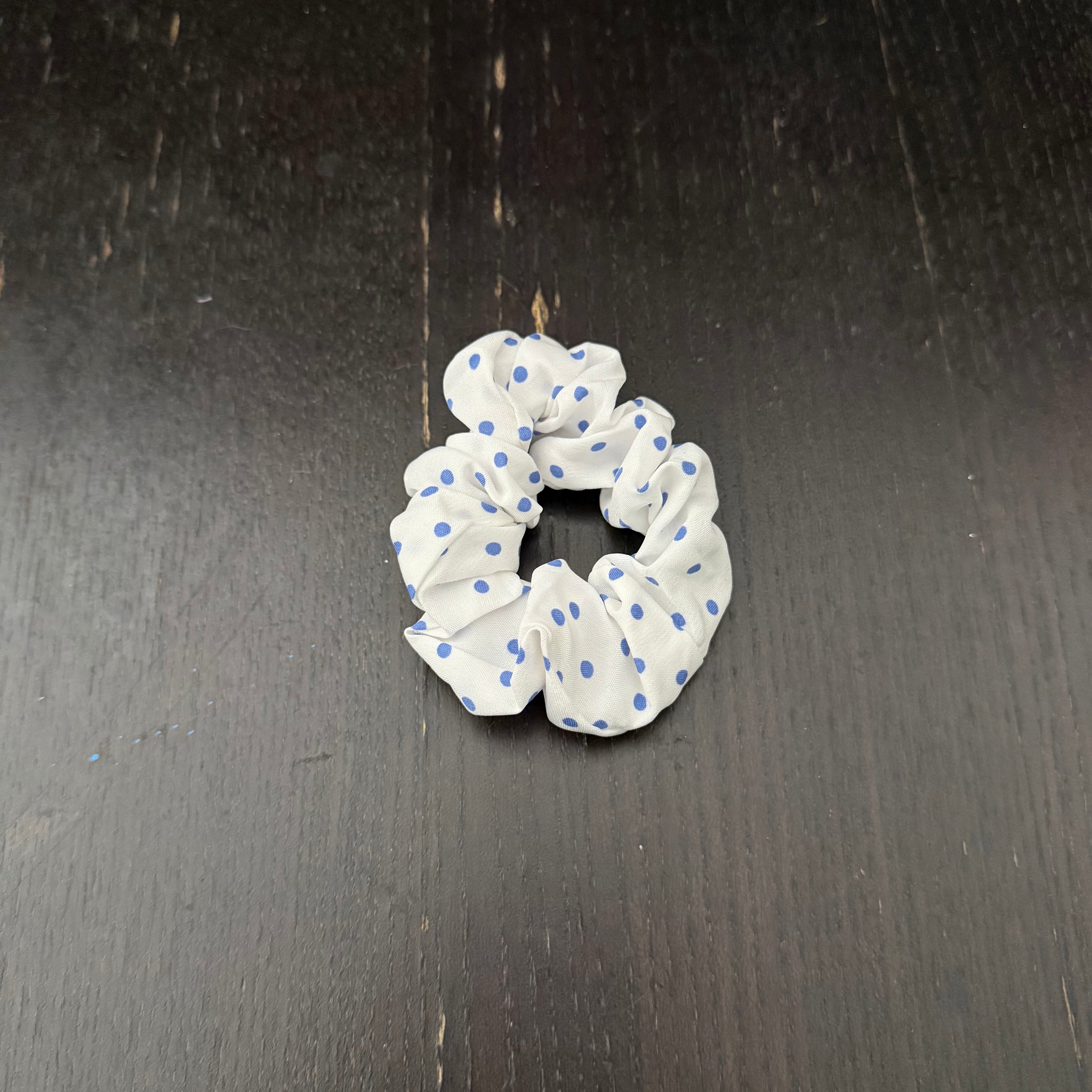 Blue Polka Dot Hair Tie｜蓝色波点发圈