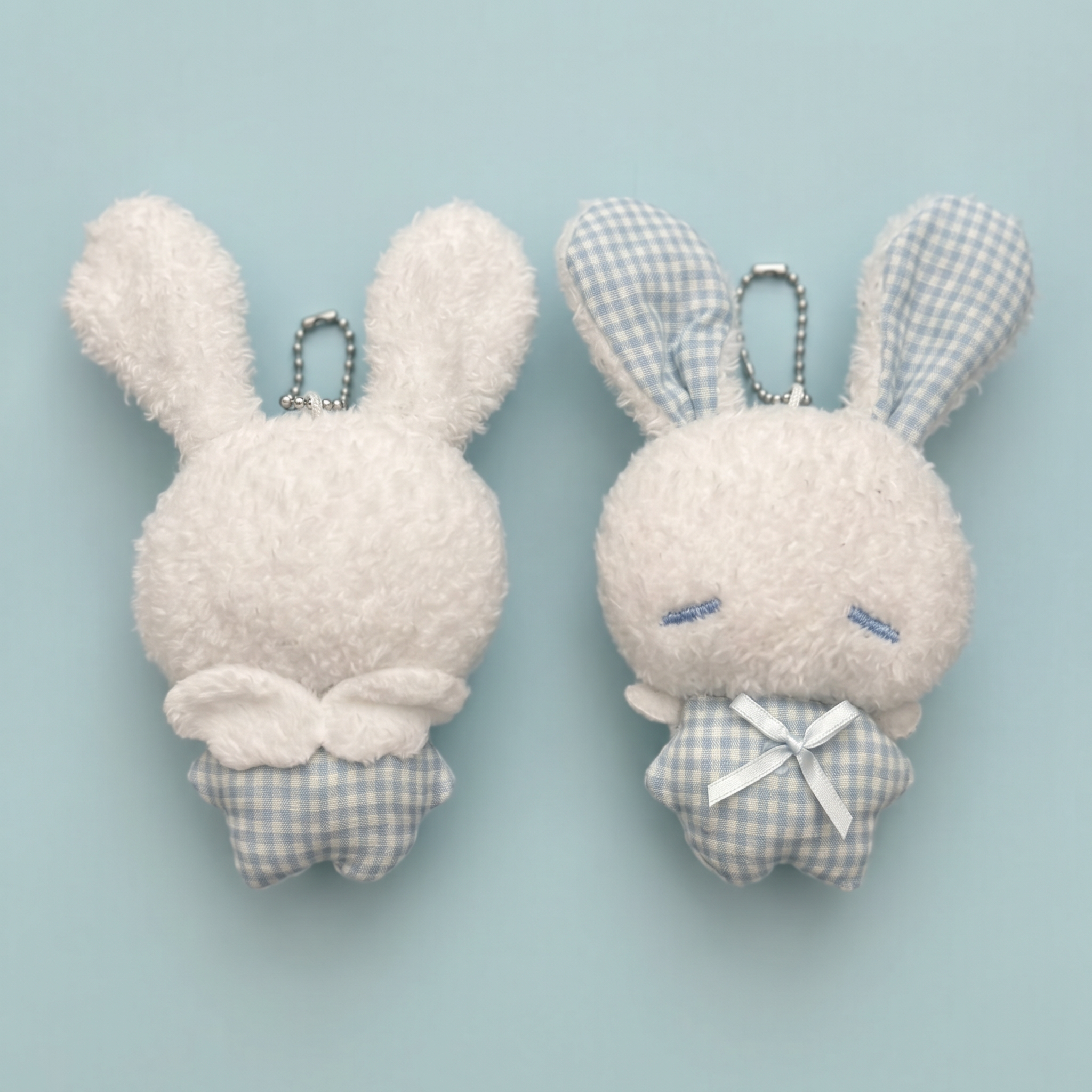 Sleepy Blue Angel Bunny Keychain｜困困的蓝色天使兔子挂件
