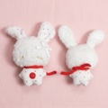 Red Polka Dot Scarf Bunny Keychain｜有红色波点和围巾的兔子挂件