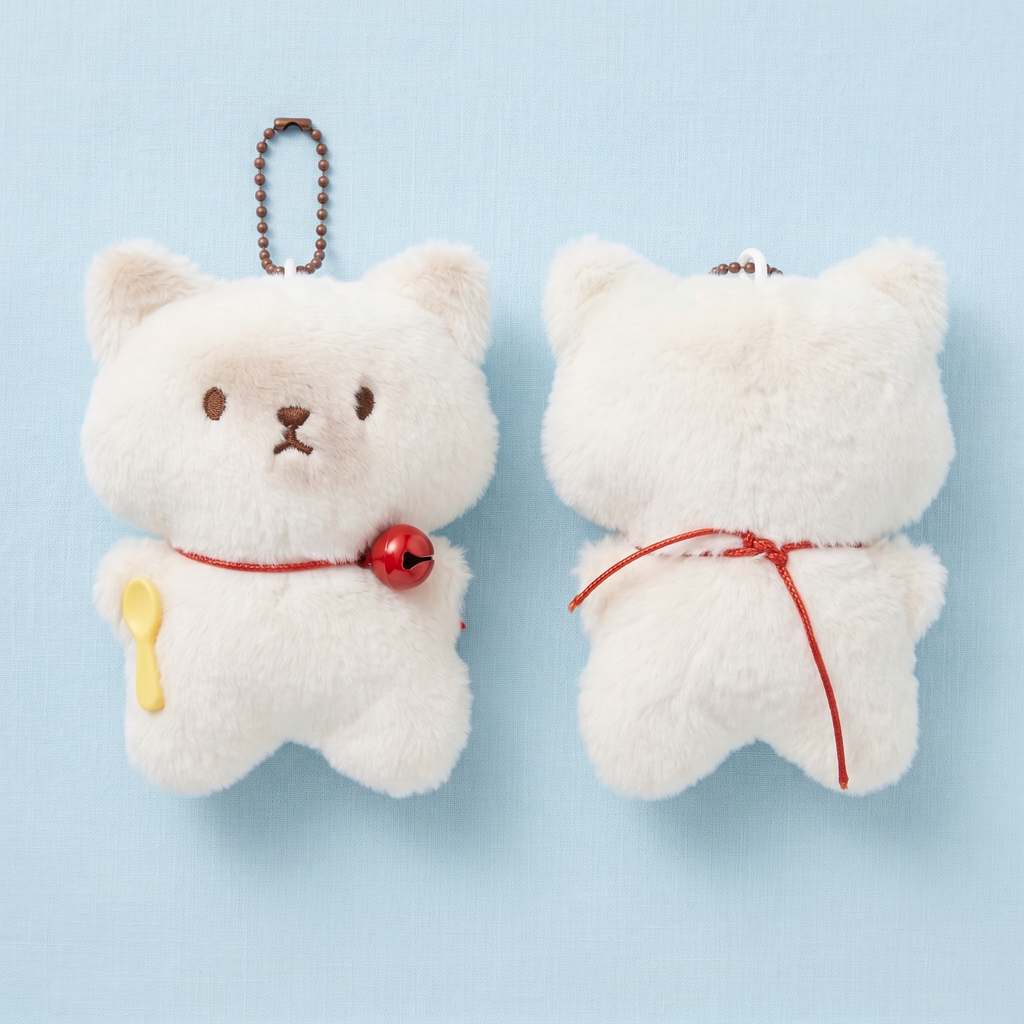 Bell-Wearing Mealtime Siamese Cat Keychain｜带铃铛准备吃饭的暹罗猫