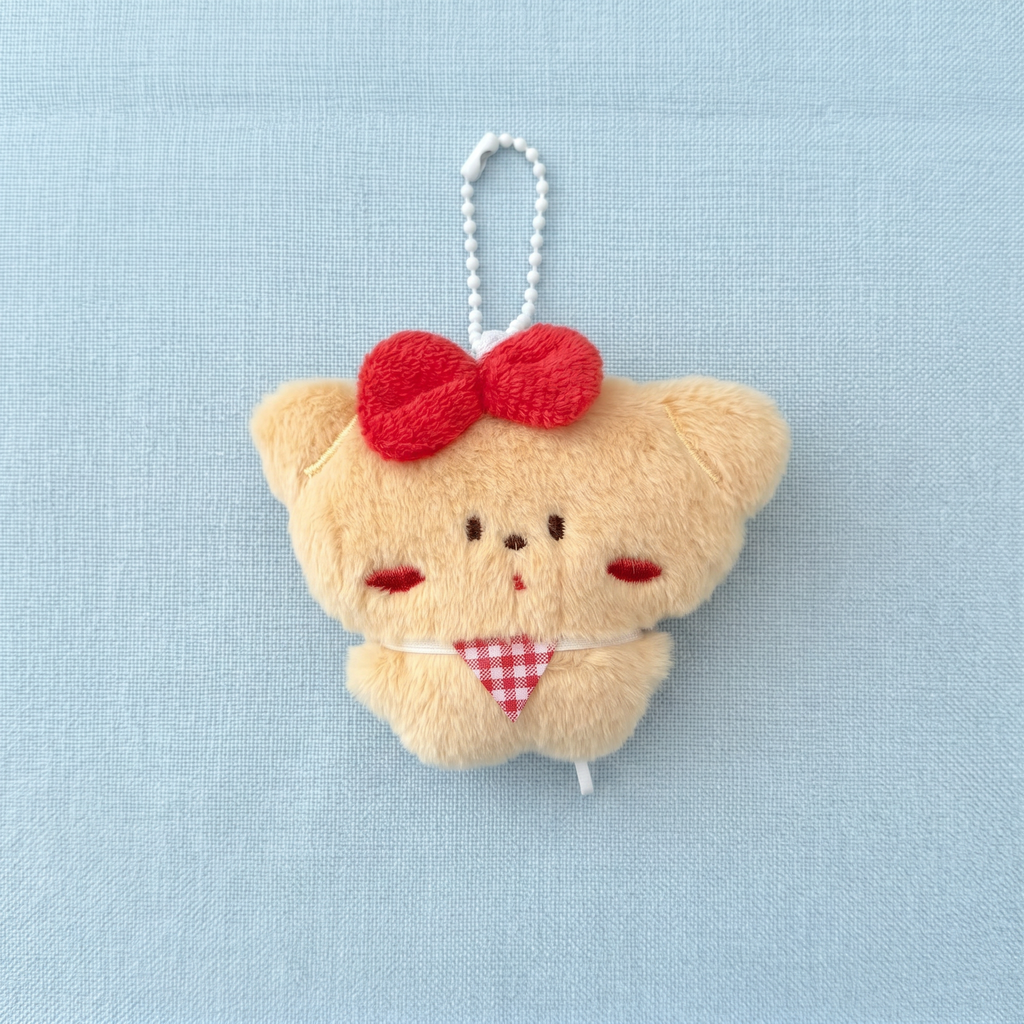 Checkered Scarf Bear Keychain｜漂亮的方格领巾小熊挂件