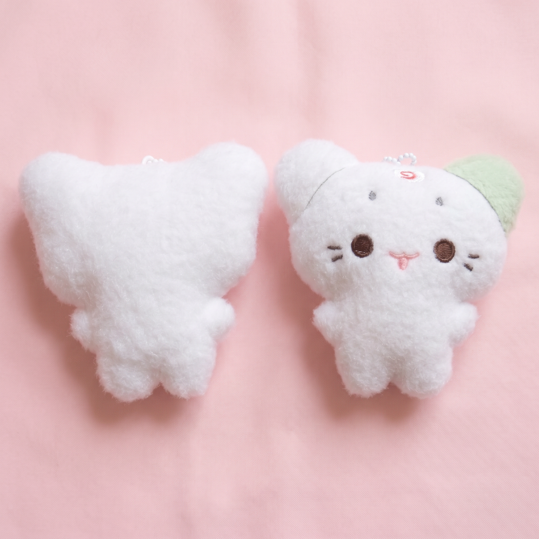 Pink Heterochromia Cat Keychain｜粉色异色耳朵小猫挂件
