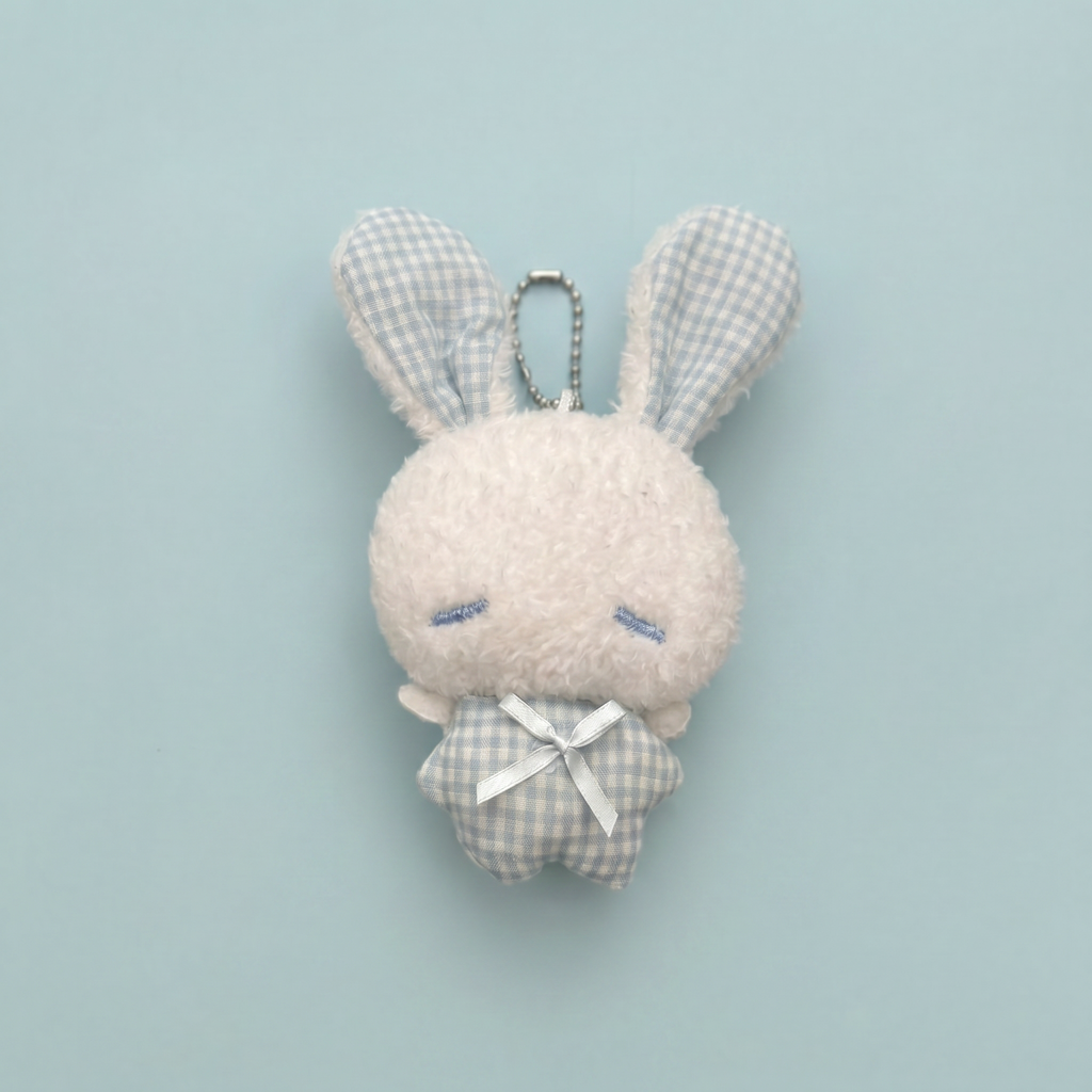 Sleepy Blue Angel Bunny Keychain｜困困的蓝色天使兔子挂件