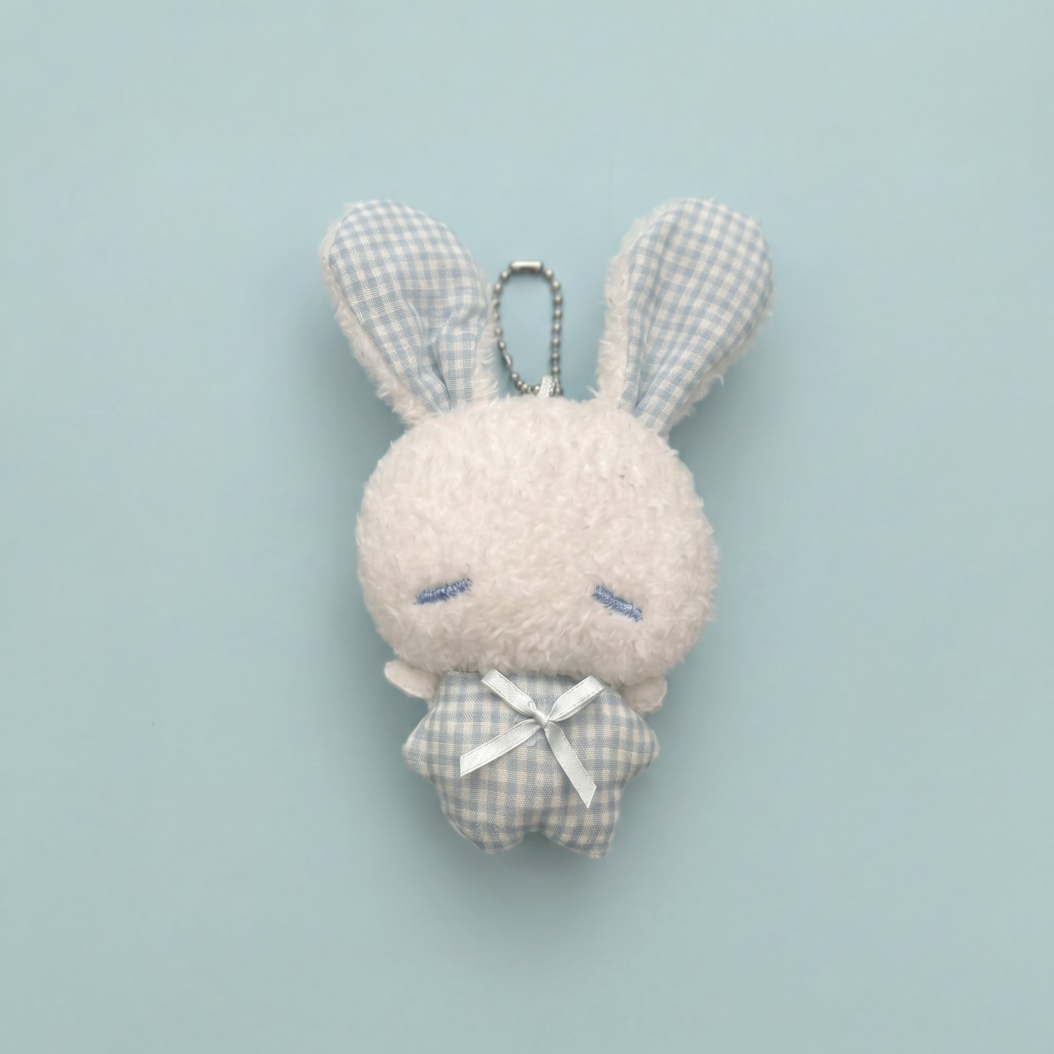 Sleepy Blue Angel Bunny Keychain｜困困的蓝色天使兔子挂件