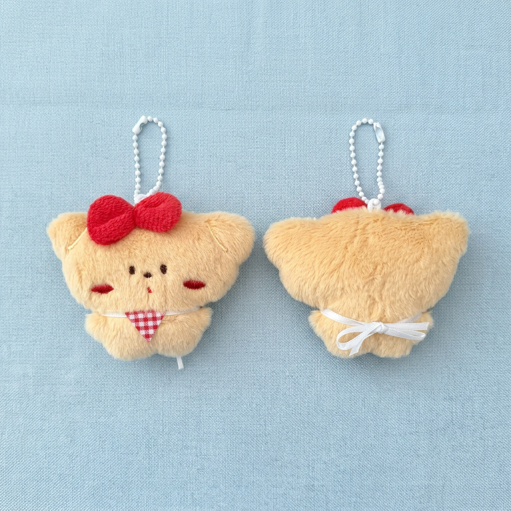 Checkered Scarf Bear Keychain｜漂亮的方格领巾小熊挂件